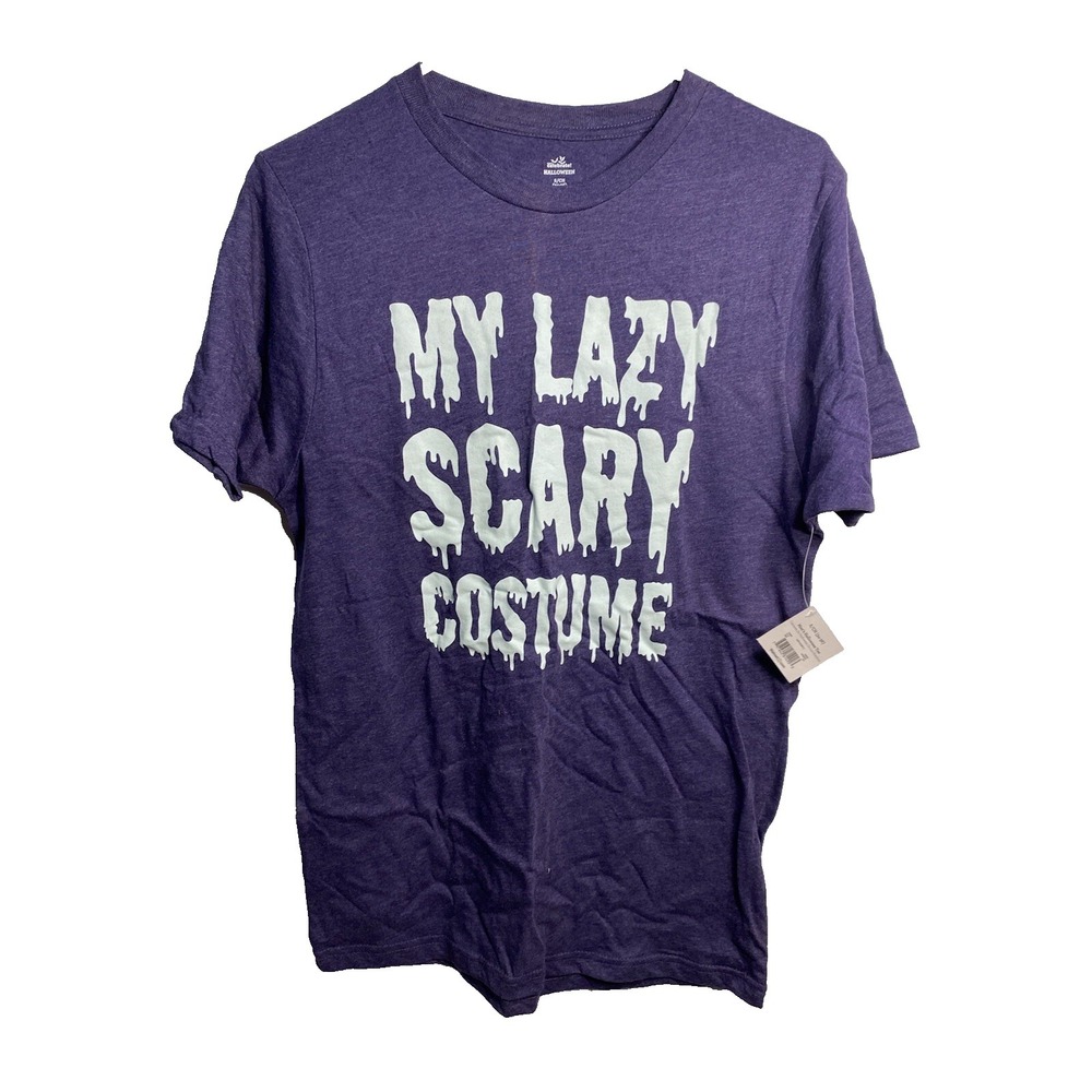 celebrate halloween mens shirt size small‎ 34 36 purple short sleeve costume